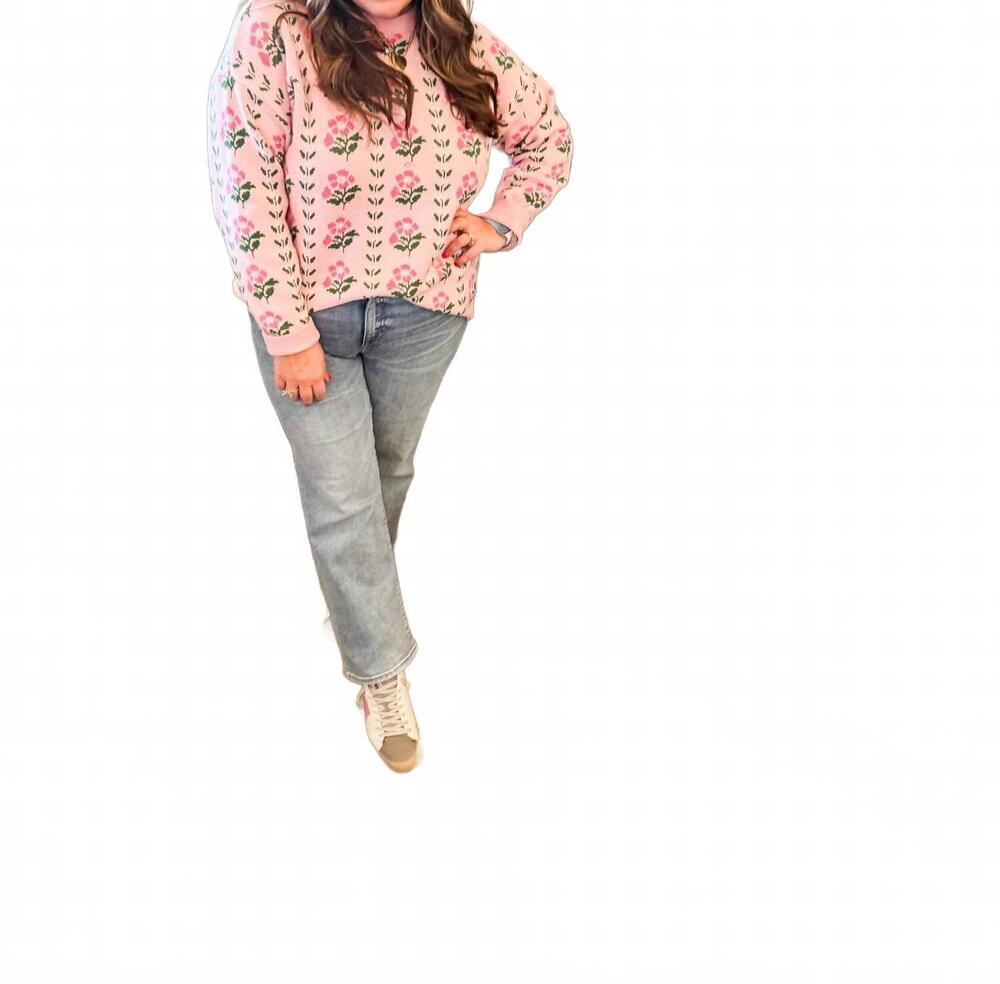 NEW MAINSTRIP floral sweater in pink